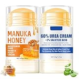 Hydrating and Anti-Cracking Foot Cream,Anti Riss Urea Fußcreme 60% & Feuchtigkeitsspendende Honig Fußcreme,Urea Fusscreme für Sehr Trockene Füße und Rissige Füße,Anti-Riss Fußpflegecreme(2 Stück)