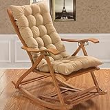 Hochlehner Auflagen 8cm, Gartenstuhlauflagen Hochlehner 120x50 Mit Bändern, Bequeme Sitzauflagen Gartenmöbel, Stuhlauflage Sitzkissen Indoor Outdoor Rückenlehne Auflage(Beige)