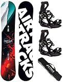 Airtracks Herren Snowboard Set Freeride Freestyle - North South Four Camber Wide Snowboard 157 - Softbindung Master L - SB Bag