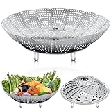 Royouzi Dampfgarer Einsatz Einstellbar DäMpfeinsatz Durchmesser Offen 27cm Stainless Steel Steamer DäMpfeinsatz FüR KochtöPfe GemüSedäMpfer Zusammenklappbar Steamer Insert FüR Alle KochvorgäNge