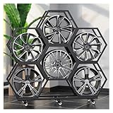 Reifenregal Reifenständer Felgenbaum Reifenbaum Reifen-Felgen-Organizer Auf Rädern Stahl Ersatzreifen-Aufbewahrungsregal für Zuhause/Büro/Motel Wanddekoration Stapelbar Präsentationsständer für Autore