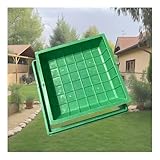 ZHENGQIAN Schachtabdeckung rund,Begehbar Brunnendecke,kanaldeckel,Gullydeckel,Unsichtbarer Schachtdeckel und Rahmen,für das Schachtsystem der Inspektionskammer(B50*50CM/19.7 * 19.7IN)