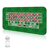 JIESITE Poker-Tischplatte, 180,3 x 91,4 cm, tragbare Roulette-Tischmatte, Rauschunterdrückung, mit Tragetasche und Roulette-Bällen für Roulette-Spiele