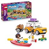 LEGO Friends Abenteuertrip mit Freunden - Auto Spielzeug mit Anhänger, 2 Mini-Puppen, Welpen Figur, Kajak & Zubehör, inkl. Skateboard und Rollschuhe - Set für Mädchen ab 6 Jahren - 42659