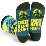 Lavley Der Berg Ruft Lustige Bergsocken, Geschenk für Wanderer, Wandern, Bergliebhaber Crew Socken