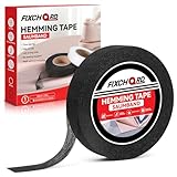 FIXCHORD Saumband, Saumband zum Aufbügeln, Bügelband zum Aufbügeln, Bügelband zum Kürzen für Vorhänge, Bügelkleber für Textilien, Gardinen kürzen ohne Nähen (Schwarz, 30m x 20mm)