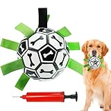 Fußballball für Hunde – Spielzeug für Haustiere, Nylon-Gurtkugel | Unzerstörbares Kauspielzeug für Welpen, Gartenspiele im Freien, schwimmendes Welpenzubehör