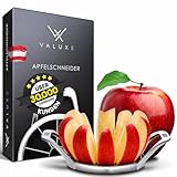 VALUXE® Apfelschneider - Premium Edelstahl Apfelentkerner mit scharfer Klinge - Handlicher Apfelausstecher für 10 gleichmäßige Stücke - Apfelteiler, Apfel-Schneider