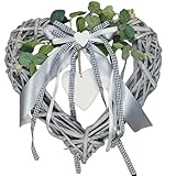 Türkranz ganzjährig für außen - Elegant dank Naturmaterialien - 30cm Dekokranz für Haustür - Ganzjährig nutzbarer Kranz - Hochwertige Deko für Haustür und Fensterdeko hängend