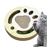 Sghtil Kratzmatte, Katzenkarton | Kartonkatze Kratzerpfosten,Multi funktionales interaktives stabiles Federkugelspielzeug für Innenkätzchen Play Floor Home Sofa