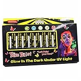 12 Stücke Halloween Glow In Dark Gesicht Schwarz Licht Farbe UV Gesicht Körper Farbe Fluoreszierende Make Up Marker Für Party Halloween Malen