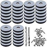 TXErfolg Teflongleiter zum Schrauben 36 Stück Bodengleiter Ø 30 mm (Rund | Schwarz) Möbelgleiter mit 36 Edelstahlschrauben und 2 Bohrer Möbelgleiter-Set Effektiver Schutz Ihrer Möbel Stühle Böden