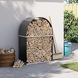 Tidyard Kaminholzunterstand Anthrazit 80x45x120 cm Verzinkter Stahl, Kaminholzständer für Kaminzubehör Innenräume Wintergarten Hütten & gemütliche Feuerstellen