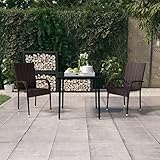 BUKSCYJS GartenmöBel Set,3-TLG. Garten-Essgruppe Braun und Schwarz FüR Garten, Terrasse, AußEnbereich, Balkon