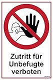 notlok Safety Work Betreten Verboten Schild [ 30x20 cm ] - Verbotsschilder für Privatgrundstück: kein Durchgang, Zutritt für Unbefugte Verboten - Schild aus PVC, UV-beständig