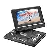 ZKLGS DVD-Player für Fernseher, Tragbarer mobiler DVD-Fernseher mit integriertem Akku, drehbarer intelligenter Mini-Fernseher mit Abschaltspeicherfunktion für Familienfilme