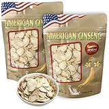 Panax Ginseng, 2 Beutel mit amerikanischen Ginseng-Scheiben, 113 g pro Beutel, steigert Immunität, Energie und Ausdauer für Männer und Frauen