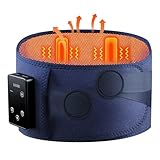 Wärmegürtel Rücken mit 5000mAh Akku, Heizkissen Rücken Kabellos Massagegerät mit 4 Massagemodi & 3 Wärmestufen zur Linderung von Rückenschmerzen, Abschaltautomatik, Geschenk für Männer Frauen
