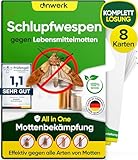 anwerk® Schlupfwespen gegen Lebensmittelmotten - 8 Karten (2 Karten à 4 Lieferungen) - Effektiv Lebensmittel Motten bekämpfen - Alternative zur Mottenfalle, Mottenspray, Pheromonfalle