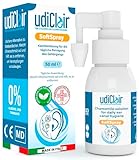 Isotonisches Ohrenspray 50 ml - UdiClair SoftSpray - Tägliche Hilfe zur Entfernung von Ohrenschmalz - Einfache Anwendung mit vernebeltem Strahl Made in Italy
