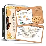 BIROYAL Backkarten mit 40 Karten in 5 Kategorien: Backen Geschenk mit Metalldose, Rezeptkarten mit Abbildungen und Erklärungen, Kartenspiel statt Backbuch, Backzubehör für Anfänger
