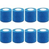 BQTQ 8 Rollen Haftbandage Selbstklebend Selbsthaftende Bandage Fixierverband Elastische Selbsthaftende Cohesive Bandage Haftbandage Verband (Blau, 5 cm x 4,5 m)