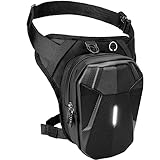 ISEYOU Beintasche Motorrad, Oberschenkeltasche für Herren Damen, Leg Bag mit Abnehmbare Beingurte Multifunktionstasche für Wandern, Camping, Klettern, Laufen, Sport und Arbeit (Schwarz)