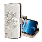 KANVOOS Handyhülle für Huawei P10 Lite Hülle, PU Leder Schutzhülle mit Kartenfach, Flip Case Klappbar Stoßfeste Hülle für Huawei P10 Lite (Gold)