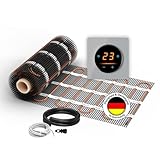 Elektrische Fußbodenheizung: Zweiader-Heizmatte WARMON CLASSIC LIGHT 100 W/m² mit WiFi-Thermostat OKE-25 Touch und Garda Glass-Abdeckrahmen, Thermostat:OKE25 Garda Grau, Mattengröße:10 m²
