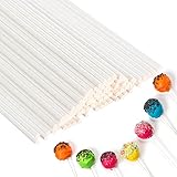 LABUYI 50 Stück Cake Pop Stiele,Cakepop Stiel,Cake Pops Stiele,Cakepopstiel,Lolli Stiele,Cake Pop Sticks,Lollipop Sticks,Zur Herstellung von Lutschern, Kuchen, Desserts,Weiß,10cm*3.5mm