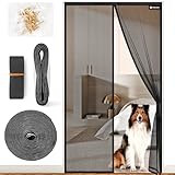 Flammhemmend Fliegengitter Balkontür Magnet,Glasfasermaterial,120x210cm Stärkere Magneten Fliegengitter Tür,Fliegengittertüren Ohne Bohren,Insektenschutzgitter Für Balkontür/Terrassentür,Schwarz