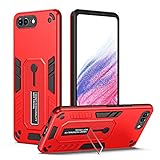 for iPhone 7 Plus/8 Plus Case, Heavy Duty Shock Absorption Full Body TPU Rubber and Hard PC Protective Phone Case Cover with Retractable Hand Strap(Red)