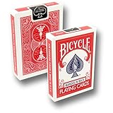 Bicycle Svengali Deck ROT, Zauberkarten mit Mandolin Back inkl. Online-Instruktionen, Gaff Deck für Kartentricks Lernen, Coole Zaubertricks mit Kartendecks, Mental Magic Pokerkarten Gimmick