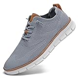 KEEZMZ Herren Mesh Oxford Schuhe Casual Sneakers Leichte Atmungsaktive Elegante Kleid Schuhe Bequemes Gehen Low Derby Schuhe