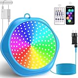 NATPOW 18W Poolbeleuchtung Magnetisch, LED Poolbeleuchtung Bunt APP Fernbedienung Kontrolle, 6V Pool Lichter mit 10m Kabel, IP68 Wasserdicht Poollampen für Stahlwandpools Framepools