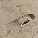 VaryPaper Tapete Selbstklebend Betonoptik Bräunen Retro Tapeten 40cmx800cm