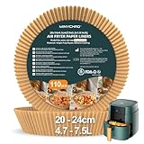 110 Stück Backpapier für Heißluftfritteuse 20-24cm airfryer backpapier 4.7-7.5L heißluftfritteuse backpapier geeignet für Ninja und andere Heißluftfritteuse