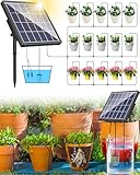 Biling Solar Bewässerungssystem Balkon 12M Bewässerungssystem Solar Tröpfchenbewässerung Automatische Solar Bewässerung 2.5W Solarbewässerungssyteme für Garten Pflanzen Hochbeet Gewächshaus Urlaub