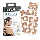 TRUETAPE Crosstapes – 130 Gitterpflaster in 3 verschiedenen Größen (72x S, 42x M, 16x L) inkl. Anleitung – Wasserfest & Extra Starker Halt – Original Akupunkturpflaster – Mix Pack