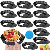 KIMIGO 12 Stück Tarteform mit Hebeboden,Mini Quicheform mit Hebeboden,Antihaftbeschichtung Mini Quicheform,Tarte Pan,Quiche Form,Obstkuchenform,Schwarz Tortenboden Backform für Quiche,Obstkuchen,Pie