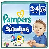 Pampers Splashers Baby Shark Limited Edition 3-4, 12, 6kg-11kg, Einweg-Schwimmwindeln, für sicheren Schutz im Wasser