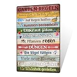 Putuo Decor Gartenschild Vintage – Garten Regeln Metallschild, wetterfestes Deko-Schild für Außenbereich, Gartenhaus, Terrasse, Balkon, Geschenkidee für Gärtner