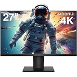 KOORUI Monitor 27 Zoll, 4K PC Bildschirm UHD(3840 * 2160), IPS, 4ms, 60Hz, 2X HDMI 2.0 & DisplayPort 1.4, Adpitive Sync, HDR10, VESA 100 * 100mm, 90% DCI-P3, Eye Care, Schwarz