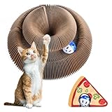 ZOBMIO Kratzbrett für Katzen Käse, Katzenspielzeug, Kratz Donut, Kratzpappe, Pappring, Glockenball，Interaktives Kratzspielzeug für Katzen
