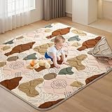 Tuocal Baby Spielmatte 127x127cm Krabbelmatte, Dicke Weiche Polsterschaum Krabbeldecke für Babys und Kleinkinder, Anti Rutsch Matte Faltbare & Maschinenwaschbare Baby Spieldecke für Laufgitter, Boho