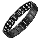 Jeracol magnetarmband herren einstellbar armband mit Kraftmagnete(Schwarz)