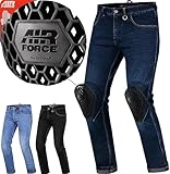 SHIMA DEVON Motorradjeans - Belüftete Elastische Slim Fit Biker Motorradhose mit FiberQL-Verstärkungen, CE Knie- und Hüftprotektoren (Herren, Dunkelblau, 34)