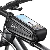 ROTTO Fahrrad Rahmentasche Handyhalterung Wasserdicht Fahrradtasche Rahmen Harte Schale Handytasche Oberrohrtasche mit empfindlichem Touchscreen für Smartphone bis zu 7 Zoll