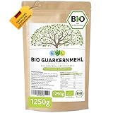 EWL Naturprodukte Bio Guarkernmehl 1250g XXL Vorteilspack Guar Gum Bio Guarkern Mehl aus kontrolliertem Anbau Guarkernmehl E412 Glutenfrei Bindemittel Verdickungsmittel 1250g