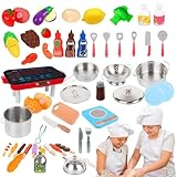 Kochutensilien für Kleinkinder, Küchenspielset für Kleinkinder | Küchengeräte für Kinder - 52-teiliges Kochgeschirr für Kleinkinder, zum Spielen, Kochen, frühes Lernen, Küchenspielzeug-Set für Kinder